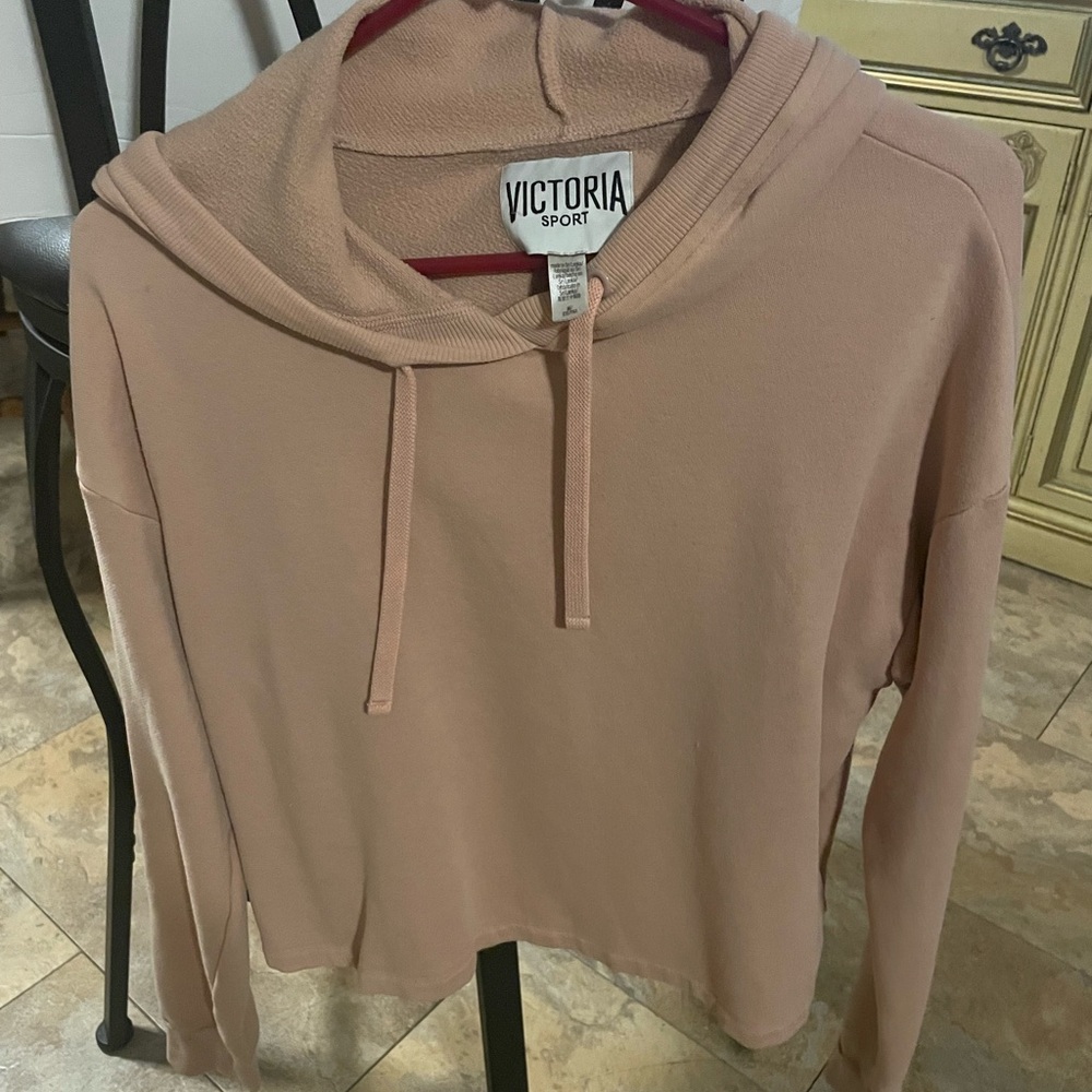 Victoria's Secret light pink Crop Hoodie Relaxed Fit